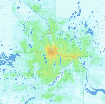 twin cities 2018 job accessibility map
