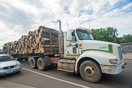 truck with timber