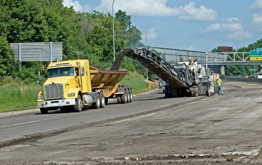 Work zone with large equipment