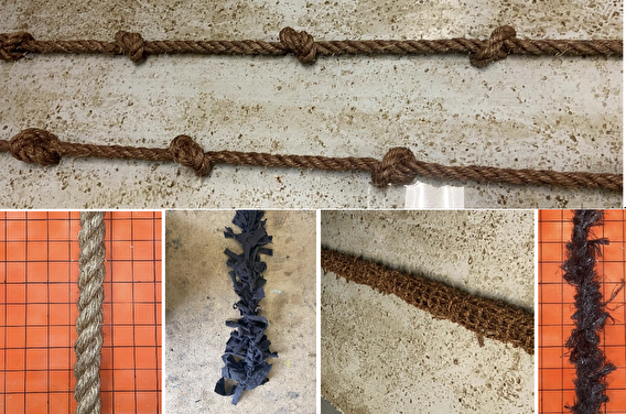 Five examples of ropes tested in the project