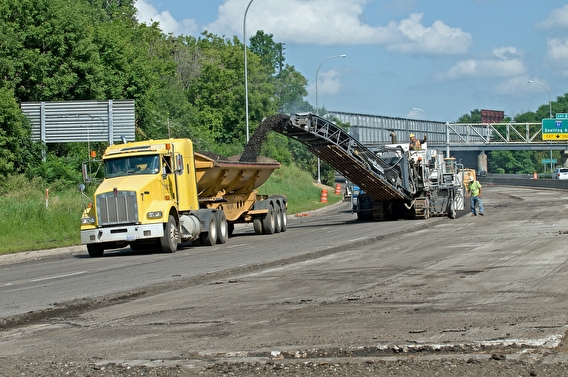 Work zone with large equipment